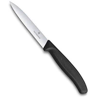Victorinox , 6.7733 Swiss Classic groentemes met extra scherp lemmet, gekarteld lemmet, stevig kunststof handvat, zwart, gemaakt in Zwitserland, vaatwasmachinebestendig Victorinox , 6.7733 Swiss Classic groentemes met extra scherp lemmet, gekarteld lemmet, stevig kunststof handvat, zwart, gemaakt in Zwitserland, vaatwasmachinebestendig