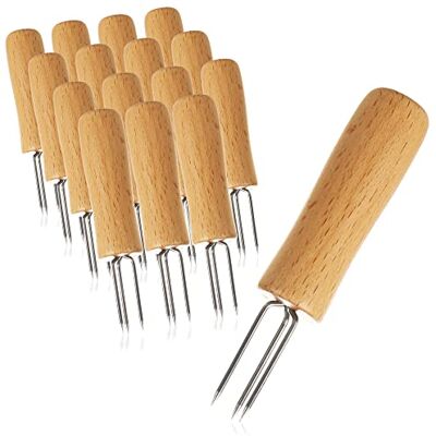 com-four ® 16 x aardappelvork met 3 tanden van roestvrij staal com-four ® 16 x aardappelvork met 3 tanden van roestvrij staal