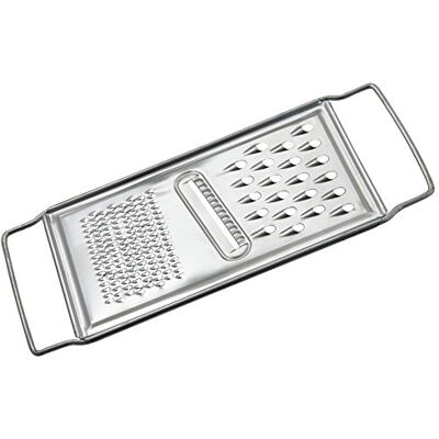 Fackelmann Universele komkommerrasp van blik groentenrasp met 3 raspoppervlakken (kleur zilver) Hoeveelheid: 1 stuk Fackelmann Universele komkommerrasp van blik groentenrasp met 3 raspoppervlakken (kleur zilver) Hoeveelheid: 1 stuk