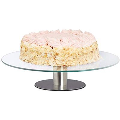 Relaxdays roterende taartschaal, presentatie dienblad, glazen taart bruiloft decoratie keuken Ø 30 cm, transparant Relaxdays roterende taartschaal, presentatie dienblad, glazen taart bruiloft decoratie keuken Ø 30 cm, transparant