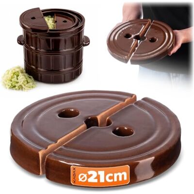 KADAX Verzwaringssteen, fermentatiegewicht van aardewerk, 21 cm, handgemaakt, gewicht voor gistingspot, zuurkool, kimchi, gezouten komkommers (1,5 kg) KADAX Verzwaringssteen, fermentatiegewicht van aardewerk, 21 cm, handgemaakt, gewicht voor gistingspot, zuurkool, kimchi, gezouten komkommers (1,5 kg)