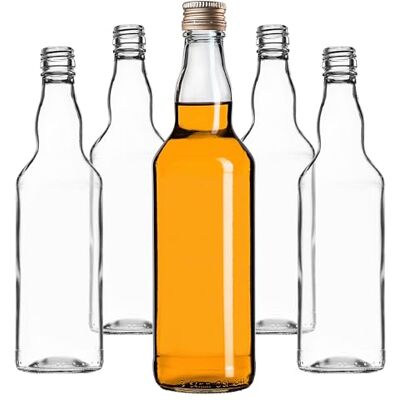 KADAX Set van 50 glazen flessen om te vullen, 500 ml, lege likeurflessen met schroefsluiting, flessen voor likeuren, sterke drank (goud) KADAX Set van 50 glazen flessen om te vullen, 500 ml, lege likeurflessen met schroefsluiting, flessen voor likeuren, sterke drank (goud)