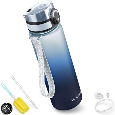 My Vesperbox Minny Drinkfles voor kinderen, lekvrij, 500 ml, met rietje of zeef, lichte Tritan waterfles, BPA-vrij, voor de kleuterklas, school (500 ml, blauw kleurverloop) My Vesperbox Minny Drinkfles voor kinderen, lekvrij, 500 ml, met rietje of zeef, lichte Tritan waterfles, BPA-vrij, voor de kleuterklas, school (500 ml, blauw kleurverloop)