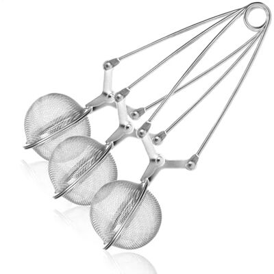 com-four ® 3 x theetang van roestvrij staal 304, theezeef in vorm com-four ® 3 x theetang van roestvrij staal 304, theezeef in vorm