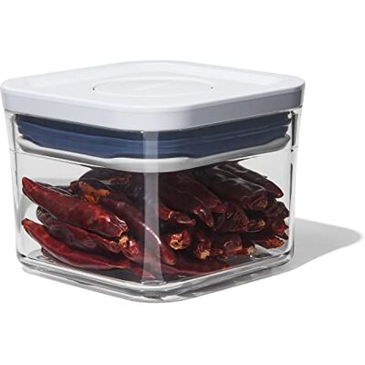 OXO Good Grips POP-opbergdoos luchtdichte en stapelbare voedselcontainer voor de keuken, vierkant, klein, 0,4 l OXO Good Grips POP-opbergdoos luchtdichte en stapelbare voedselcontainer voor de keuken, vierkant, klein, 0,4 l