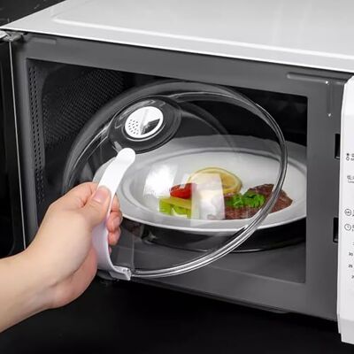 BeSokar Magnetrondeksel, BPA-vrij, met handvat, hittebestendig tot 200 °C, spatbescherming voor magnetron, eenvoudige reiniging BeSokar Magnetrondeksel, BPA-vrij, met handvat, hittebestendig tot 200 °C, spatbescherming voor magnetron, eenvoudige reiniging