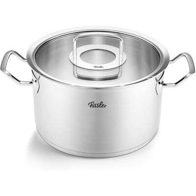 Fissler Original Profi Collection Faitout en acier inoxydable (Ø 24 cm, 6,3 l) avec couvercle en verre Induction Argenté Fissler Original Profi Collection Faitout en acier inoxydable (Ø 24 cm, 6,3 l) avec couvercle en verre Induction Argenté