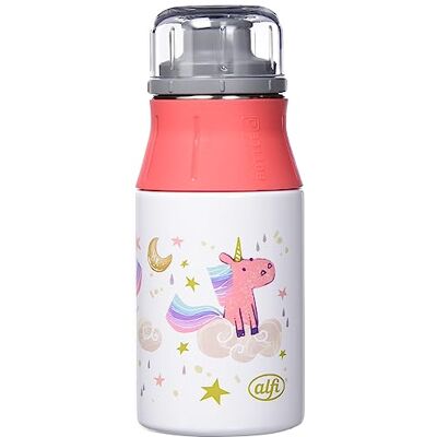 ALFI Kids Bottle Drinkfles voor kinderen, roestvrij staal, 400 ml, met schroefsluiting, licht en robuust, voor koolzuurhoudende dranken, zonder vingerafdrukken, BPA-vrij ALFI Kids Bottle Drinkfles voor kinderen, roestvrij staal, 400 ml, met schroefsluiting, licht en robuust, voor koolzuurhoudende dranken, zonder vingerafdrukken, BPA-vrij