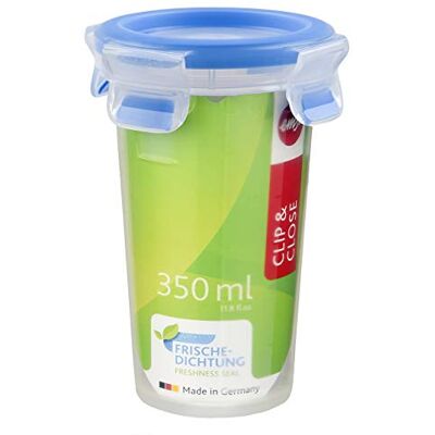 Emsa 508551 vershouddoos rond met deksel, 0,35 l, transparant/blauw, Clip & Close Emsa 508551 vershouddoos rond met deksel, 0,35 l, transparant/blauw, Clip & Close