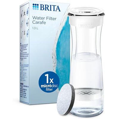 Brita Grafiet-witte filterfles, vermindert chloor, lood en andere organische onzuiverheden voor zuiverder leidingwater, BPA-vrij, inclusief 1 MicroDisc filter Brita Grafiet-witte filterfles, vermindert chloor, lood en andere organische onzuiverheden voor zuiverder leidingwater, BPA-vrij, inclusief 1 MicroDisc filter