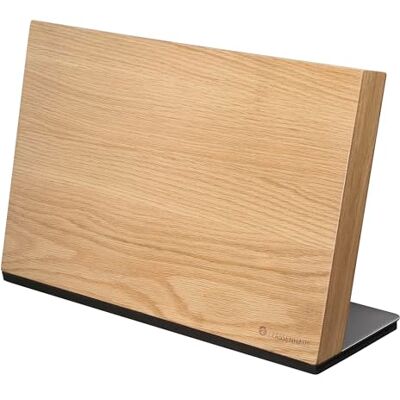 Zassenhaus Studio Magnetisch messenblok voor 8 messen, magnetische houten messenhouder, voor vleesmessen, hakmolen en meer, 36 × 12,5 × 23 cm, eikenhout/roestvrij staal Zassenhaus Studio Magnetisch messenblok voor 8 messen, magnetische houten messenhouder, voor vleesmessen, hakmolen en meer, 36 × 12,5 × 23 cm, eikenhout/roestvrij staal