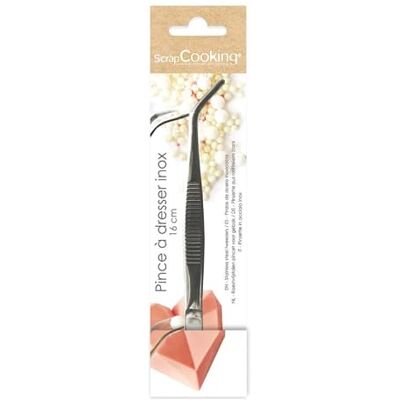 ScrapCooking 5149 Klemtang van roestvrij staal, 16 cm, voor bakken, keuken, taartdesign ScrapCooking 5149 Klemtang van roestvrij staal, 16 cm, voor bakken, keuken, taartdesign