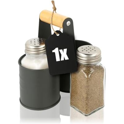 com-four ® 3-delige kruidenmixer van glas, peper en zout met standaard com-four ® 3-delige kruidenmixer van glas, peper en zout met standaard