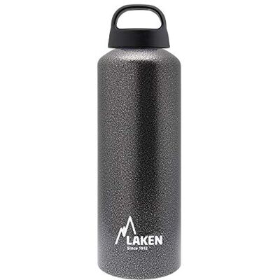 LAKEN Classic Aluminium drinkfles met brede opening, schroefsluiting met polsband, BPA-vrij, 750 ml, graniet LAKEN Classic Aluminium drinkfles met brede opening, schroefsluiting met polsband, BPA-vrij, 750 ml, graniet