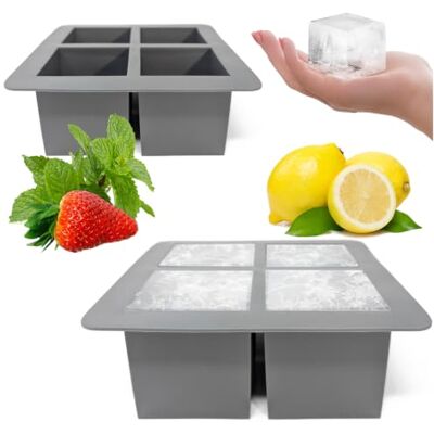com-four ® 2 x XL ijsblokjesvormen 8 grote vierkante ijsblokjes 5,5 cm Siliconen vorm voor 8 grote ijsblokjes, ideaal voor koude dranken com-four ® 2 x XL ijsblokjesvormen 8 grote vierkante ijsblokjes 5,5 cm Siliconen vorm voor 8 grote ijsblokjes, ideaal voor koude dranken