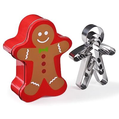 patisse 13725 – Metalen doos in Gingerman-vorm met 4 snijders of munten van roestvrij staal in de vorm van een Gingerman Mannele 4 verschillende hoogtes: 6 cm/9 cm/12 cm/17 cm patisse 13725 – Metalen doos in Gingerman-vorm met 4 snijders of munten van roestvrij staal in de vorm van een Gingerman Mannele 4 verschillende hoogtes: 6 cm/9 cm/12 cm/17 cm