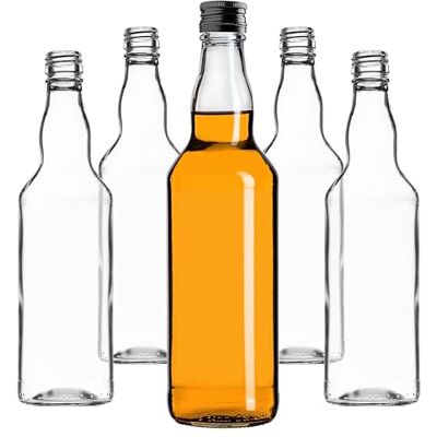 KADAX Set van 50 glazen flessen om te vullen, 500 ml, lege likeurflessen met schroefsluiting, flessen voor likeuren, sterke drank (zwart) KADAX Set van 50 glazen flessen om te vullen, 500 ml, lege likeurflessen met schroefsluiting, flessen voor likeuren, sterke drank (zwart)