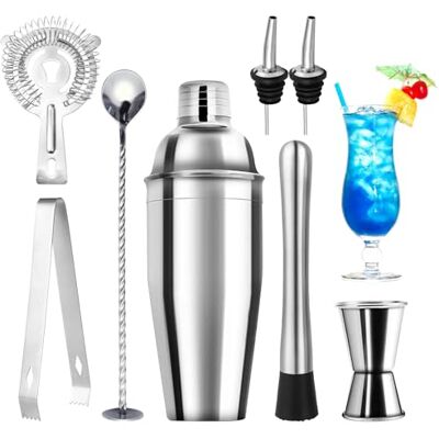 talifoca Set van 8 roestvrijstalen cocktailshakers 750 ml Professionele bartender accessoires Voor thuis, bar, feest talifoca Set van 8 roestvrijstalen cocktailshakers 750 ml Professionele bartender accessoires Voor thuis, bar, feest