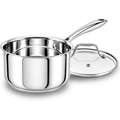 NutriChef Steelpan van roestvrij staal, 2 l, met deksel – hoogwaardige pan voor alle warmtebronnen, inclusief inductie, ergonomische handgrepen, duurzaam roestvrij staal NutriChef Steelpan van roestvrij staal, 2 l, met deksel – hoogwaardige pan voor alle warmtebronnen, inclusief inductie, ergonomische handgrepen, duurzaam roestvrij staal