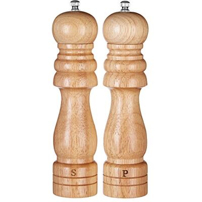 Premier Set zout- en peperstrooier Gegraveerde Letters Rubberhout 8 inch (20,3 cm) Premier Set zout- en peperstrooier Gegraveerde Letters Rubberhout 8 inch (20,3 cm)