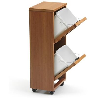 Arredamenti Italia AR_IT- 872 MADERA 2 afvalbak, afvalscheiding, massief beukenhout, 36 x 84 x 26 cm, kersenkleur Arredamenti Italia AR_IT- 872 MADERA 2 afvalbak, afvalscheiding, massief beukenhout, 36 x 84 x 26 cm, kersenkleur