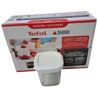 SEB Tefal XF100501 6 Inmaakpotten, 140 ml, geschikt voor yoghurtbereiders en multi-dices, luchtdicht deksel van kunststof, rood, yoghurt, flans thuis, crème brulees, crèmes desserts, crèmes brulees, crèmes desserts SEB Tefal XF100501 6 Inmaakpotten, 140 ml, geschikt voor yoghurtbereiders en multi-dices, luchtdicht deksel van kunststof, rood, yoghurt, flans thuis, crème brulees, crèmes desserts, crèmes brulees, crèmes desserts