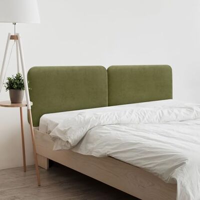 DHOME Hoofdeinde, gevoerd, glad, afgerond, van gladde stof, voor muur, akoestisch, absorberend, voor slaapkamer (groen, 210 cm, dubbel) DHOME Hoofdeinde, gevoerd, glad, afgerond, van gladde stof, voor muur, akoestisch, absorberend, voor slaapkamer (groen, 210 cm, dubbel)