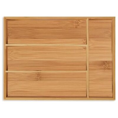Relaxdays Bestekbak van bamboe met 4 vakken, kleine lade, bestek en keukengerei, afmetingen (h x b x d) 5 x 26 x 35,5 cm, naturel Relaxdays Bestekbak van bamboe met 4 vakken, kleine lade, bestek en keukengerei, afmetingen (h x b x d) 5 x 26 x 35,5 cm, naturel