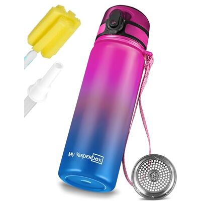 My Vesperbox Roestvrijstalen thermosfles voor kinderen, met rietje en zeef, thermosfles voor jongens en meisjes, thermosfles voor kleuterschool en school, lekvrij, zonder My Vesperbox Roestvrijstalen thermosfles voor kinderen, met rietje en zeef, thermosfles voor jongens en meisjes, thermosfles voor kleuterschool en school, lekvrij, zonder