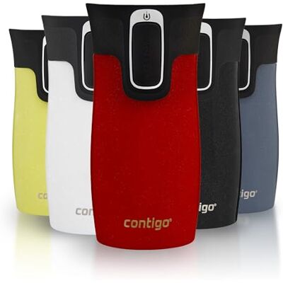 Contigo West Loop Autoseal Mini Reismok van roestvrij staal, lekvrij, met gemakkelijk te reinigen BPA-vrij deksel, Goji Berry, 300 ml Contigo West Loop Autoseal Mini Reismok van roestvrij staal, lekvrij, met gemakkelijk te reinigen BPA-vrij deksel, Goji Berry, 300 ml