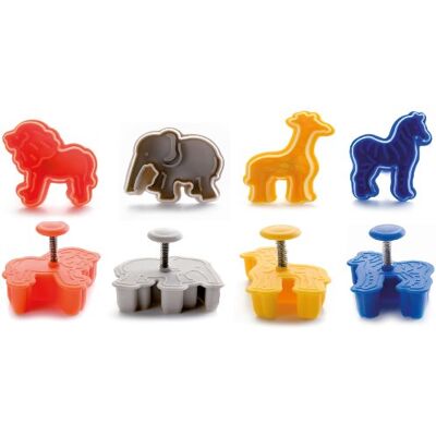 IBILI 734700 set van 4 uitsteekvormpjes met Safari-schuiver IBILI 734700 set van 4 uitsteekvormpjes met Safari-schuiver