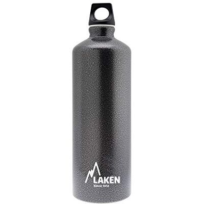 LAKEN Futura aluminium drinkfles, smalle opening, schroefdeksel met lus 1L, granietgrijs LAKEN Futura aluminium drinkfles, smalle opening, schroefdeksel met lus 1L, granietgrijs