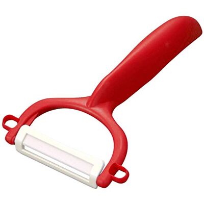 Kyocera dunschiller, scherp lemmet van zirkonia-keramiek, vaatwasmachinebestendig, geschikt voor rechts- en linkshandigen, rood, CP-10-NRD Kyocera dunschiller, scherp lemmet van zirkonia-keramiek, vaatwasmachinebestendig, geschikt voor rechts- en linkshandigen, rood, CP-10-NRD