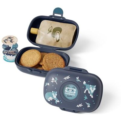 monbento Gramblauwe wolfblauwe broodtrommel voor kinderen, BPA-vrij, ideaal voor school, picknick, vakantie personaliseerbaar en robuust monbento Gramblauwe wolfblauwe broodtrommel voor kinderen, BPA-vrij, ideaal voor school, picknick, vakantie personaliseerbaar en robuust
