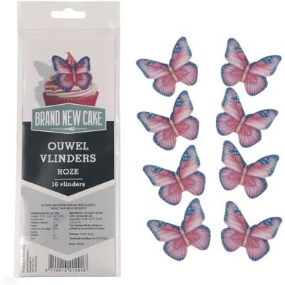 Brand New Cake BrandNewCake® Vlinders van azyme rozen, 16 stuks, eetbare decoratie van suiker, voor cupcakes en cakes Brand New Cake BrandNewCake® Vlinders van azyme rozen, 16 stuks, eetbare decoratie van suiker, voor cupcakes en cakes