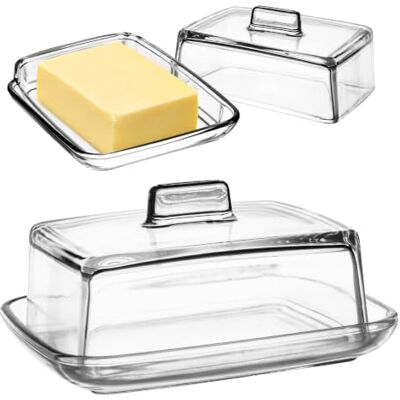 KADAX Botervloot van glas met deksel en handvat, een elegante container voor het bewaren en serveren van je boter met stijl en functionaliteit (rechthoekig) KADAX Botervloot van glas met deksel en handvat, een elegante container voor het bewaren en serveren van je boter met stijl en functionaliteit (rechthoekig)