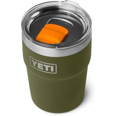 YETI Rambler stapelbare beker, 16 oz / 473 ml, olijf/krab royal orange Roestvrijstalen koffiemok met MagSlider deksel (niet lekvrij) thermobeker om dranken warm te houden YETI Rambler stapelbare beker, 16 oz / 473 ml, olijf/krab royal orange Roestvrijstalen koffiemok met MagSlider deksel (niet lekvrij) thermobeker om dranken warm te houden