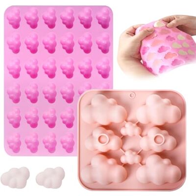 duozoanz Chocolade siliconen vorm, wolken, 2 maten, gemakkelijk te ontvormen, 350 ml, roze duozoanz Chocolade siliconen vorm, wolken, 2 maten, gemakkelijk te ontvormen, 350 ml, roze
