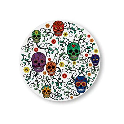 Excelsa Calavera onderzetter, dolomiet keramiek en kurk, 16 x 16 cm Excelsa Calavera onderzetter, dolomiet keramiek en kurk, 16 x 16 cm