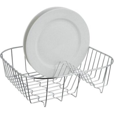 Premier Housewares Afdruiprek met 9 borden van roestvrij staal met chromen afwerking Premier Housewares Afdruiprek met 9 borden van roestvrij staal met chromen afwerking