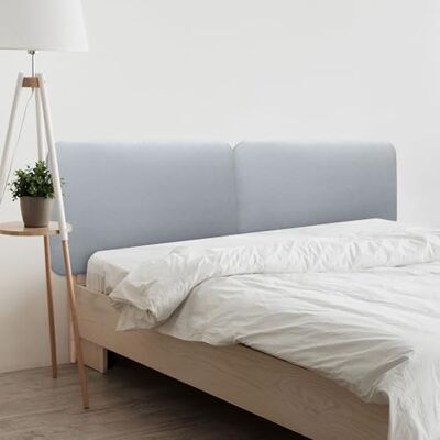 DHOME Gestoffeerd hoofdeinde, glad, afgerond, van kunstleer, met poten, akoestisch, absorberend, voor slaapkamer (zilver, 220 cm, dubbel) DHOME Gestoffeerd hoofdeinde, glad, afgerond, van kunstleer, met poten, akoestisch, absorberend, voor slaapkamer (zilver, 220 cm, dubbel)