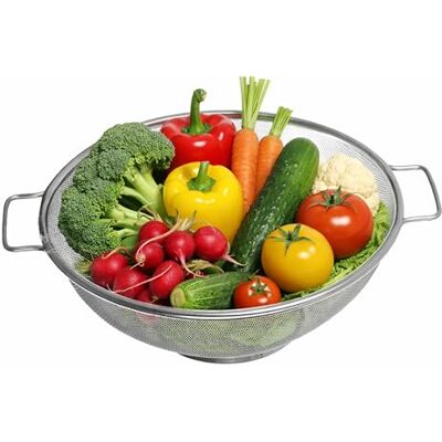 Premier Housewares 806512 zeef met handgrepen van roestvrij staal, zilverkleurig, 10 x 30 x 25 cm Premier Housewares 806512 zeef met handgrepen van roestvrij staal, zilverkleurig, 10 x 30 x 25 cm