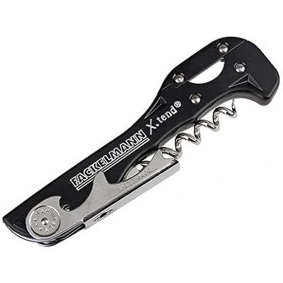 Fackelmann 49807 kurkentrekker limonadier, kurkentrekker, dubbele hendel, capsulesnijder, flesopener, roestvrij staal, rood, zwart, 13 x 1,5 cm, verschillende kleuren Fackelmann 49807 kurkentrekker limonadier, kurkentrekker, dubbele hendel, capsulesnijder, flesopener, roestvrij staal, rood, zwart, 13 x 1,5 cm, verschillende kleuren
