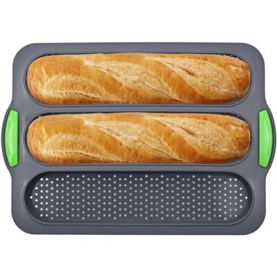 LUXECOVE Baguetbakvorm van hoogwaardige siliconen, speciaal ontwikkeld voor het uitrollen van brood, baguettes, hotdogs enz. Het unieke ontwerp van golfgroeven is perfect voor het bakken van bakplaten LUXECOVE Baguetbakvorm van hoogwaardige siliconen, speciaal ontwikkeld voor het uitrollen van brood, baguettes, hotdogs enz. Het unieke ontwerp van golfgroeven is perfect voor het bakken van bakplaten