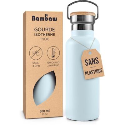 Bambaw Drinkfles van roestvrij staal, 500 ml, thermosfles van roestvrij staal, voor warme of koude dranken, van licht en duurzaam metaal, ideaal voor reizen (Nordic Blue) Bambaw Drinkfles van roestvrij staal, 500 ml, thermosfles van roestvrij staal, voor warme of koude dranken, van licht en duurzaam metaal, ideaal voor reizen (Nordic Blue)