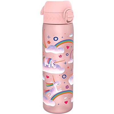 Ion8 Drinkfles, 500 ml, lekvrij, gemakkelijk te openen en te reinigen, veilige vergrendeling, vaatwasmachinebestendig, BPA-vrij, draaggreep, past in bekerhouders, eenhoorn- en regenboogpatroon Ion8 Drinkfles, 500 ml, lekvrij, gemakkelijk te openen en te reinigen, veilige vergrendeling, vaatwasmachinebestendig, BPA-vrij, draaggreep, past in bekerhouders, eenhoorn- en regenboogpatroon