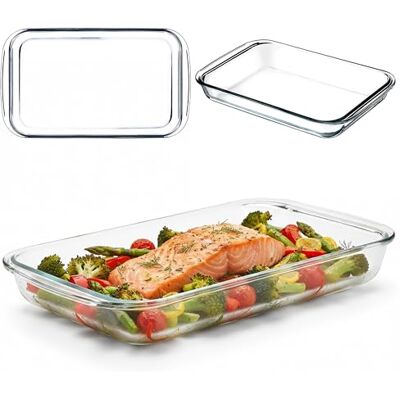 KADAX 3 liter rechthoekige ovenschaal van hittebestendig glas, vaatwasmachinebestendig, voor braden, ovenschaal, lasagne, cake (transparant) KADAX 3 liter rechthoekige ovenschaal van hittebestendig glas, vaatwasmachinebestendig, voor braden, ovenschaal, lasagne, cake (transparant)