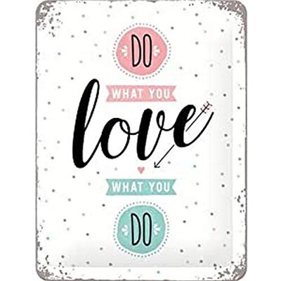 ART Vintage Do What You Love cadeau-idee voor nostalgisch metaal, retro design, 15 x 20 cm ART Vintage Do What You Love cadeau-idee voor nostalgisch metaal, retro design, 15 x 20 cm