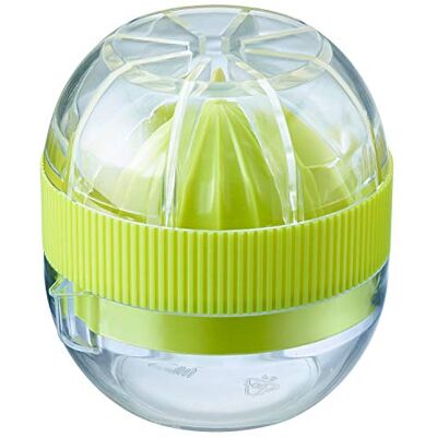 Westmark Kleine citruspers met sapreservoir en deksel, diameter: 7,2 cm, inhoud: 50 ml, kunststof, Fresh and Fruity, doorzichtig/groen, 30932280 Westmark Kleine citruspers met sapreservoir en deksel, diameter: 7,2 cm, inhoud: 50 ml, kunststof, Fresh and Fruity, doorzichtig/groen, 30932280
