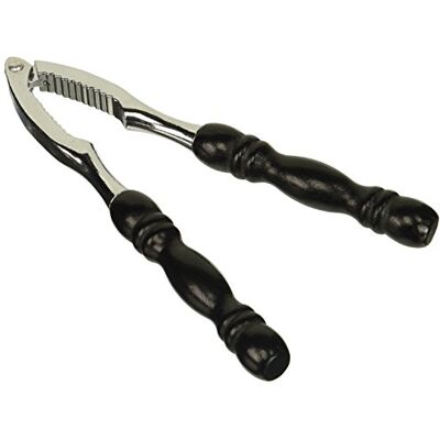 Fackelmann 48254 Notenkraker, hout/zink, 17 cm, zwart/zilver Fackelmann 48254 Notenkraker, hout/zink, 17 cm, zwart/zilver